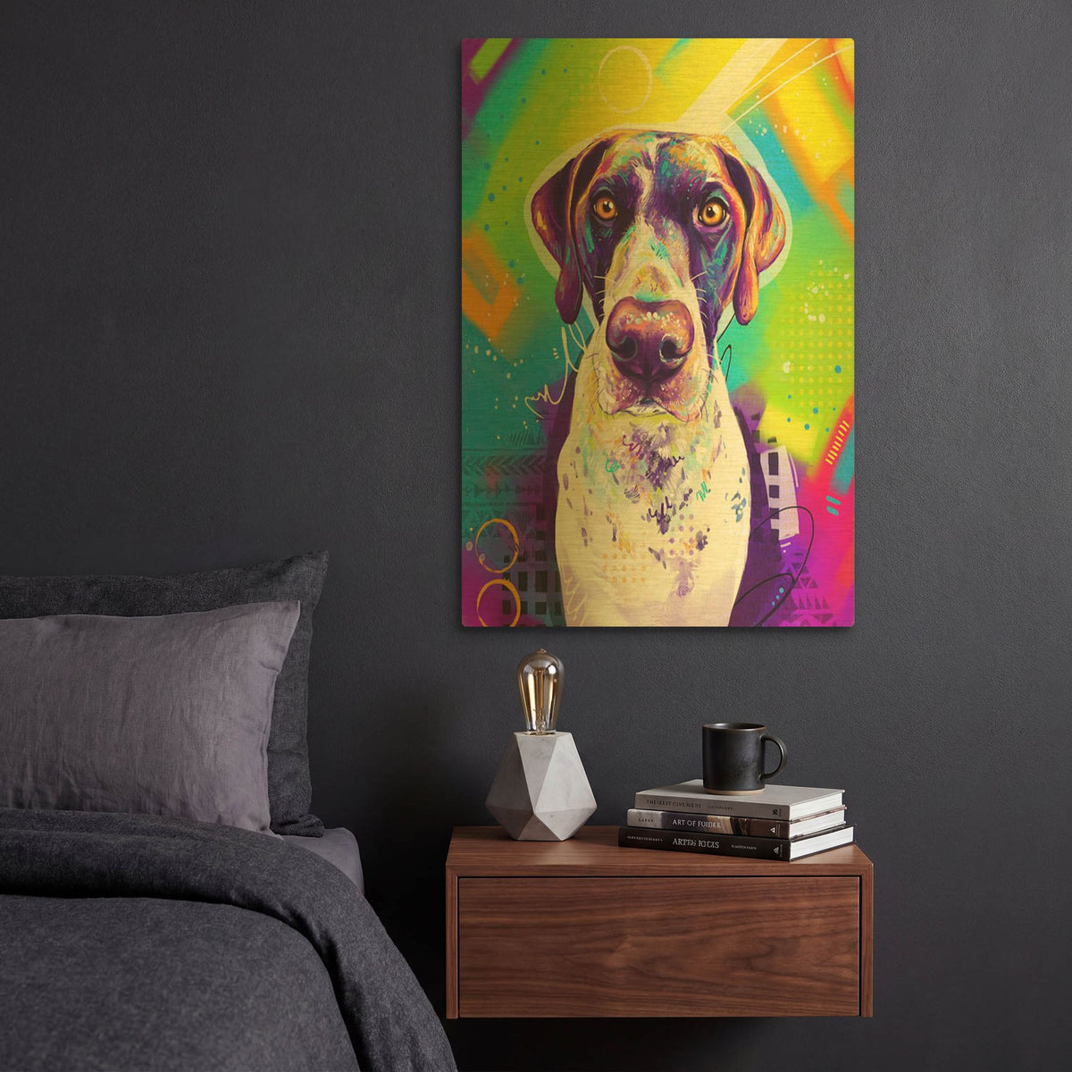 'Pop Art German Shorthaired Pointer' By Furbaby Affiliates Gold Metal Wall Art