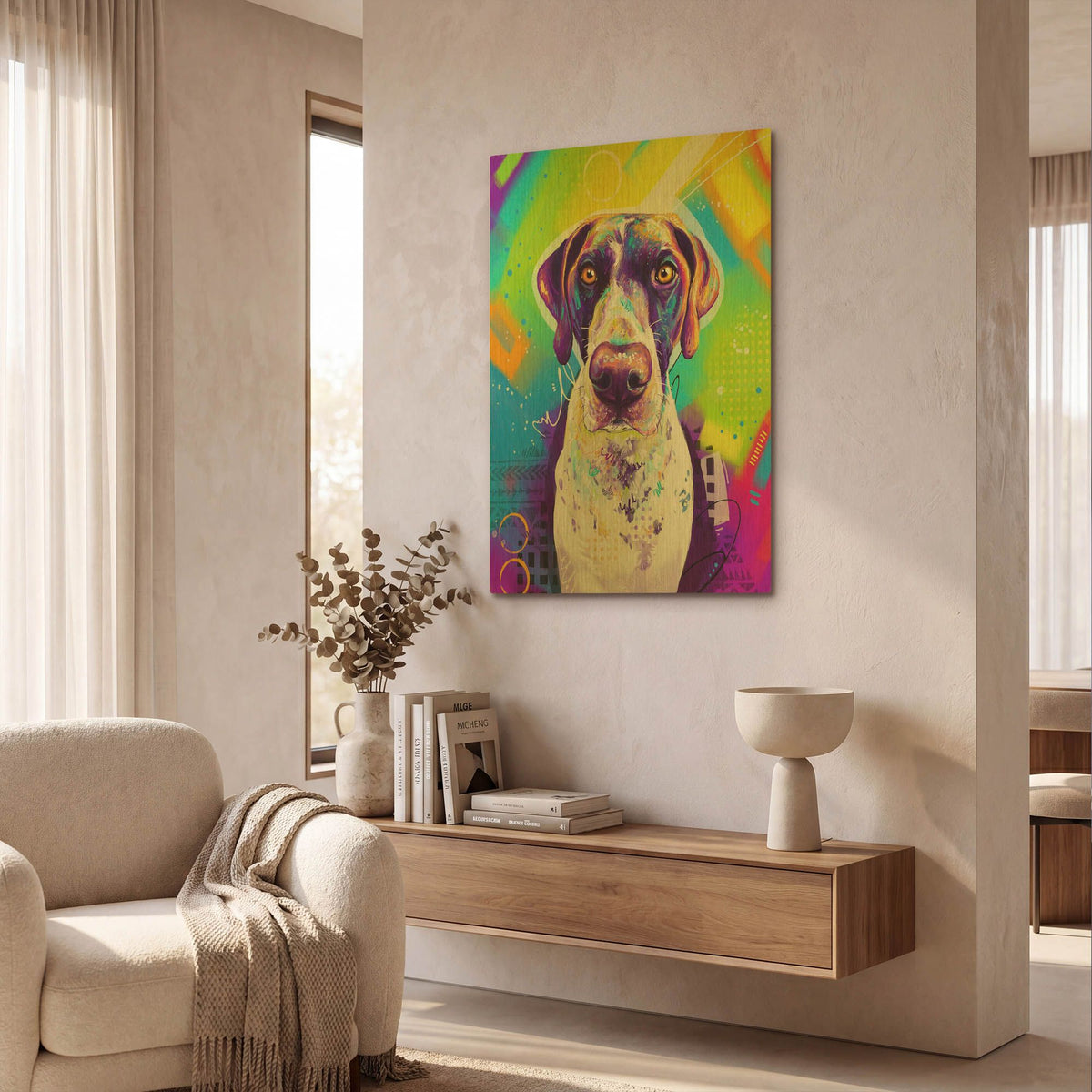 'Pop Art German Shorthaired Pointer' By Furbaby Affiliates Gold Metal Wall Art