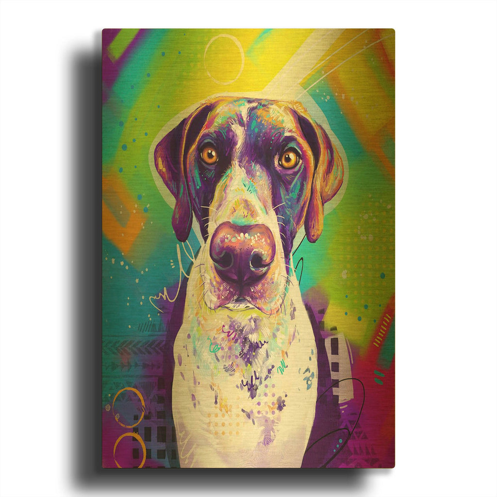 'Pop Art German Shorthaired Pointer' By Furbaby Affiliates Gold Metal Wall Art