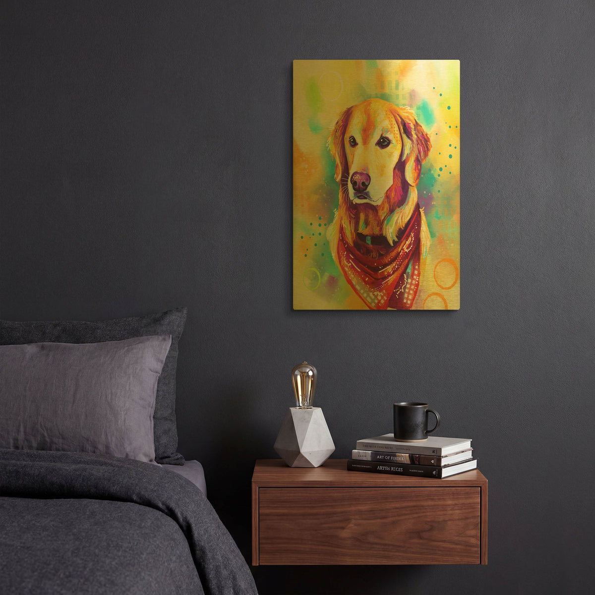 'Pop Art Golden Retriever 2' By Furbaby Affiliates Gold Metal Wall Art
