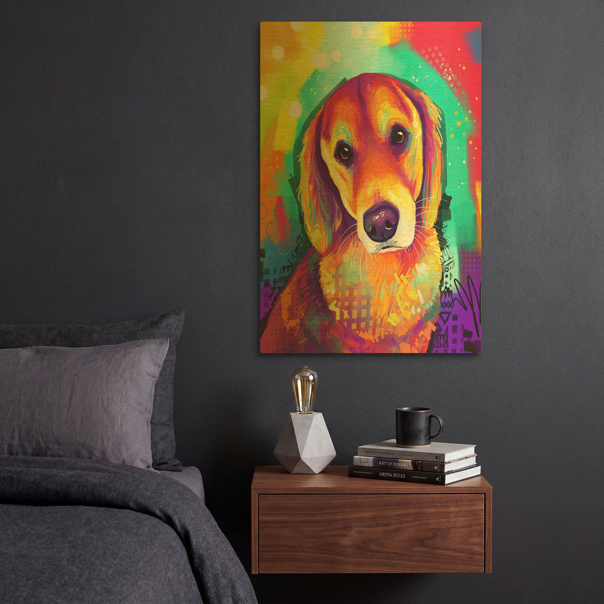 'Pop Art Golden Retriever' By Furbaby Affiliates Gold Metal Wall Art