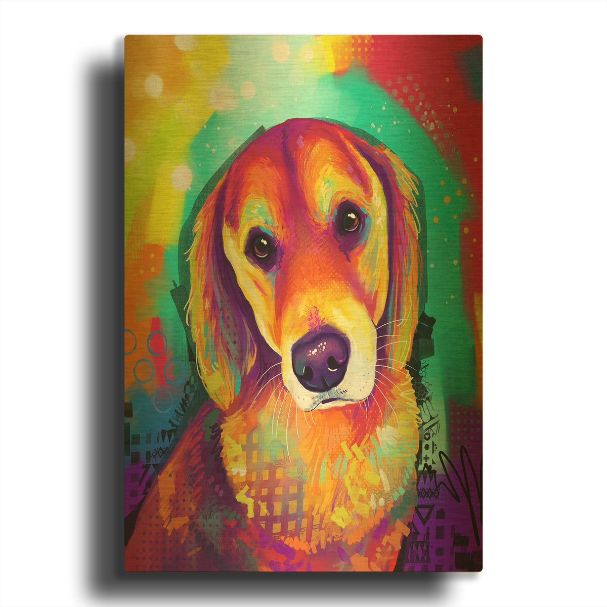 'Pop Art Golden Retriever' By Furbaby Affiliates Gold Metal Wall Art