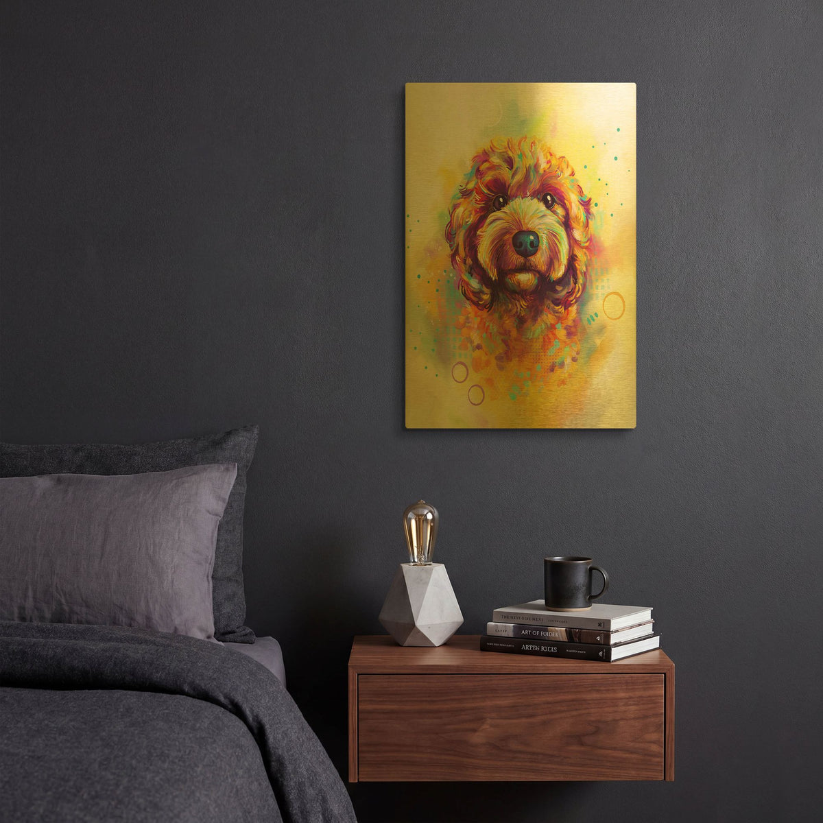 'Pop Art Goldendoodle' By Furbaby Affiliates Gold Metal Wall Art