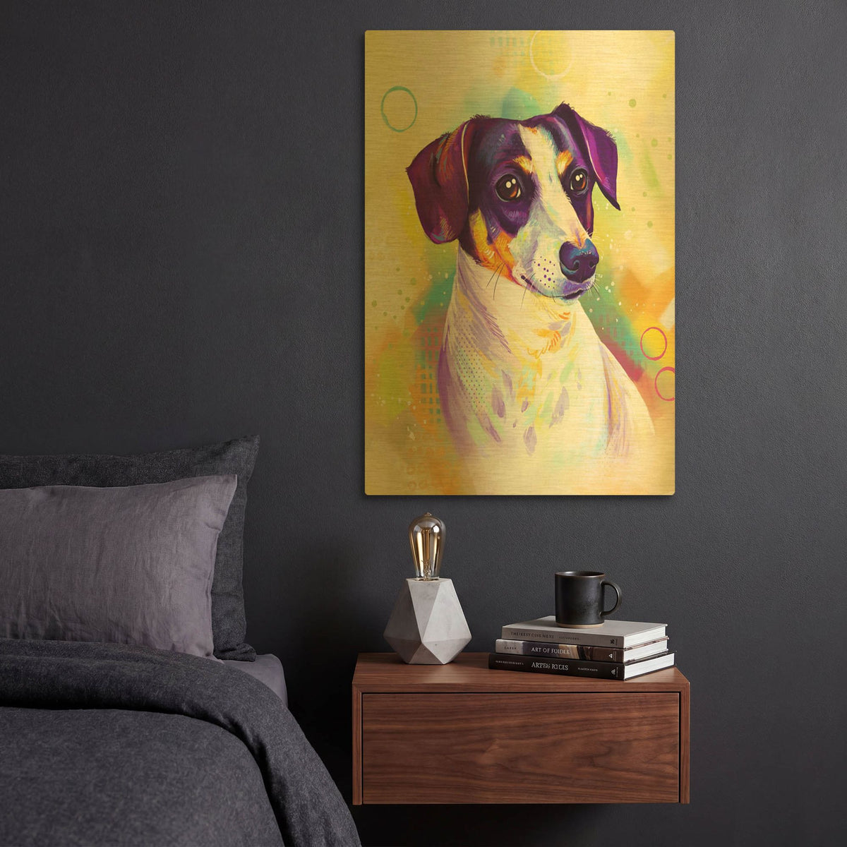'Pop Art Jack Russel Terrier' By Furbaby Affiliates Gold Metal Wall Art