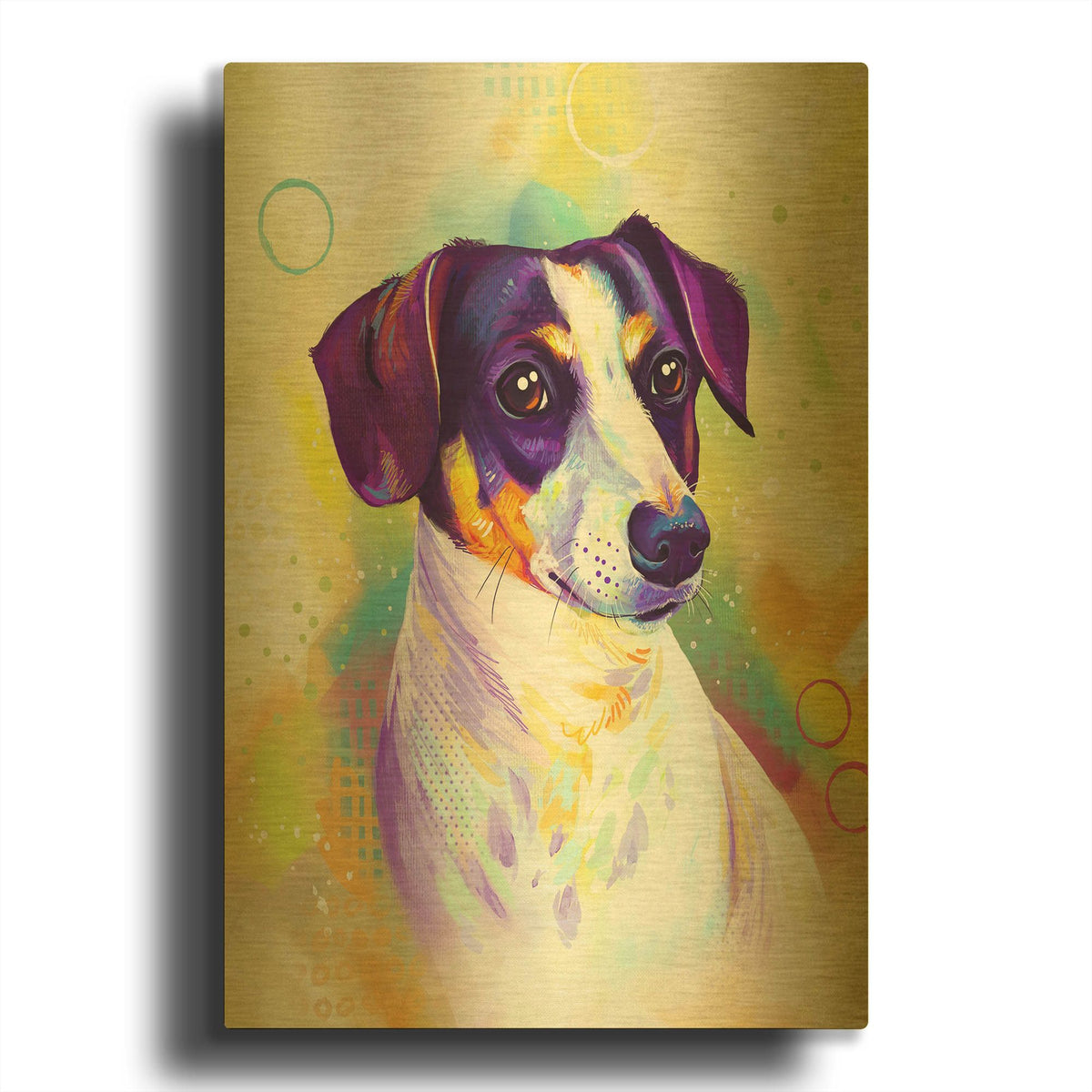 'Pop Art Jack Russel Terrier' By Furbaby Affiliates Gold Metal Wall Art