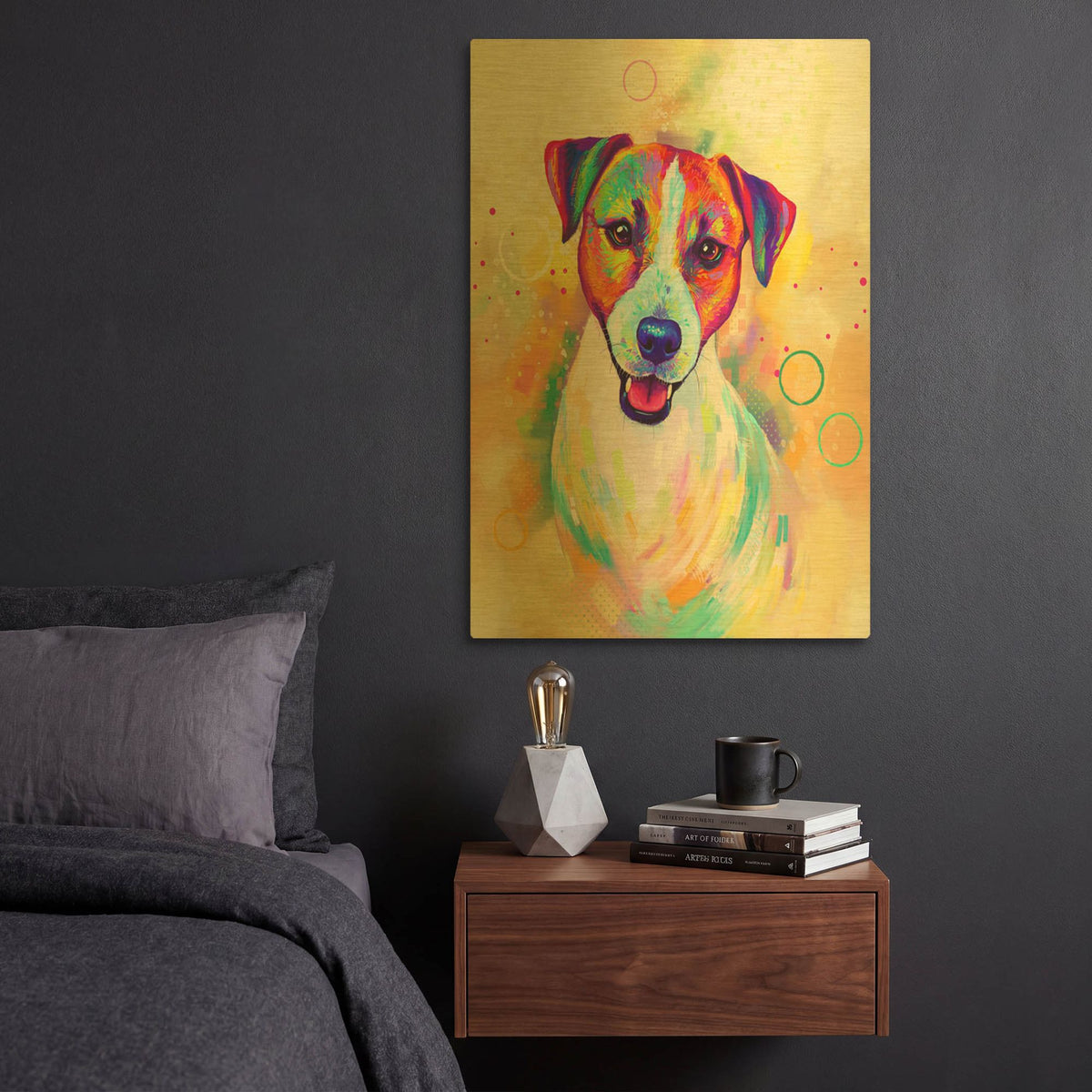 'Pop Art Jack Russell 2' By Furbaby Affiliates Gold Metal Wall Art