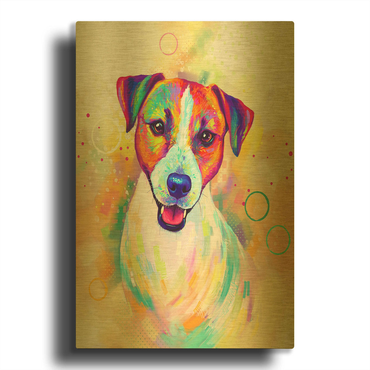 'Pop Art Jack Russell 2' By Furbaby Affiliates Gold Metal Wall Art