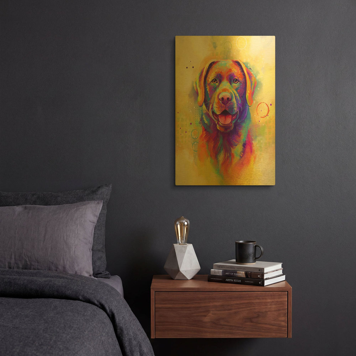 'Pop Art Labrador Retriever 2' By Furbaby Affiliates Gold Metal Wall Art