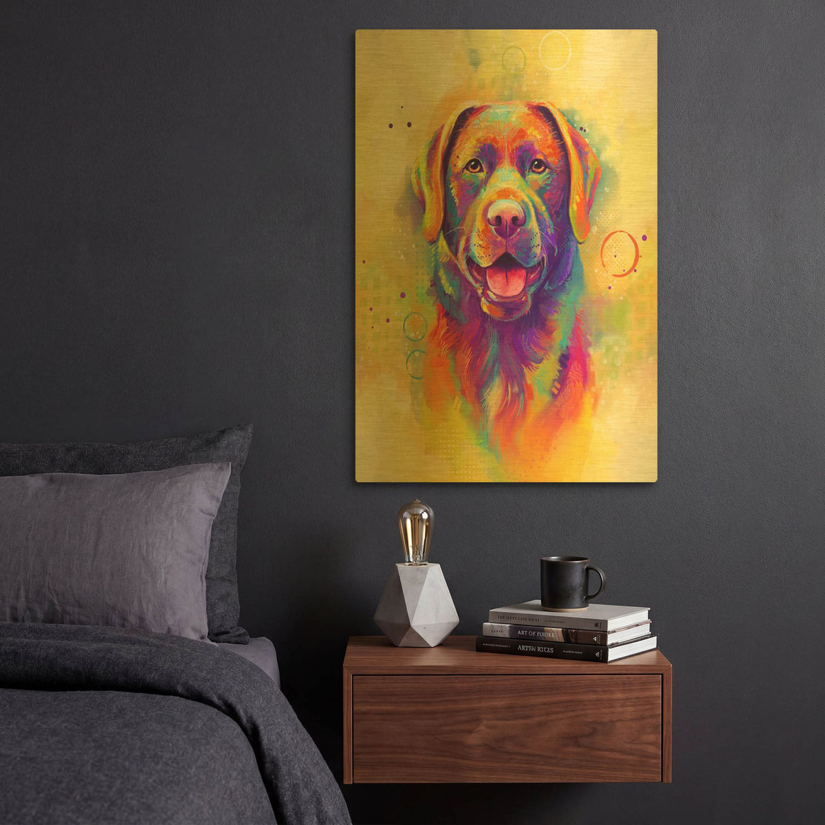 'Pop Art Labrador Retriever 2' By Furbaby Affiliates Gold Metal Wall Art