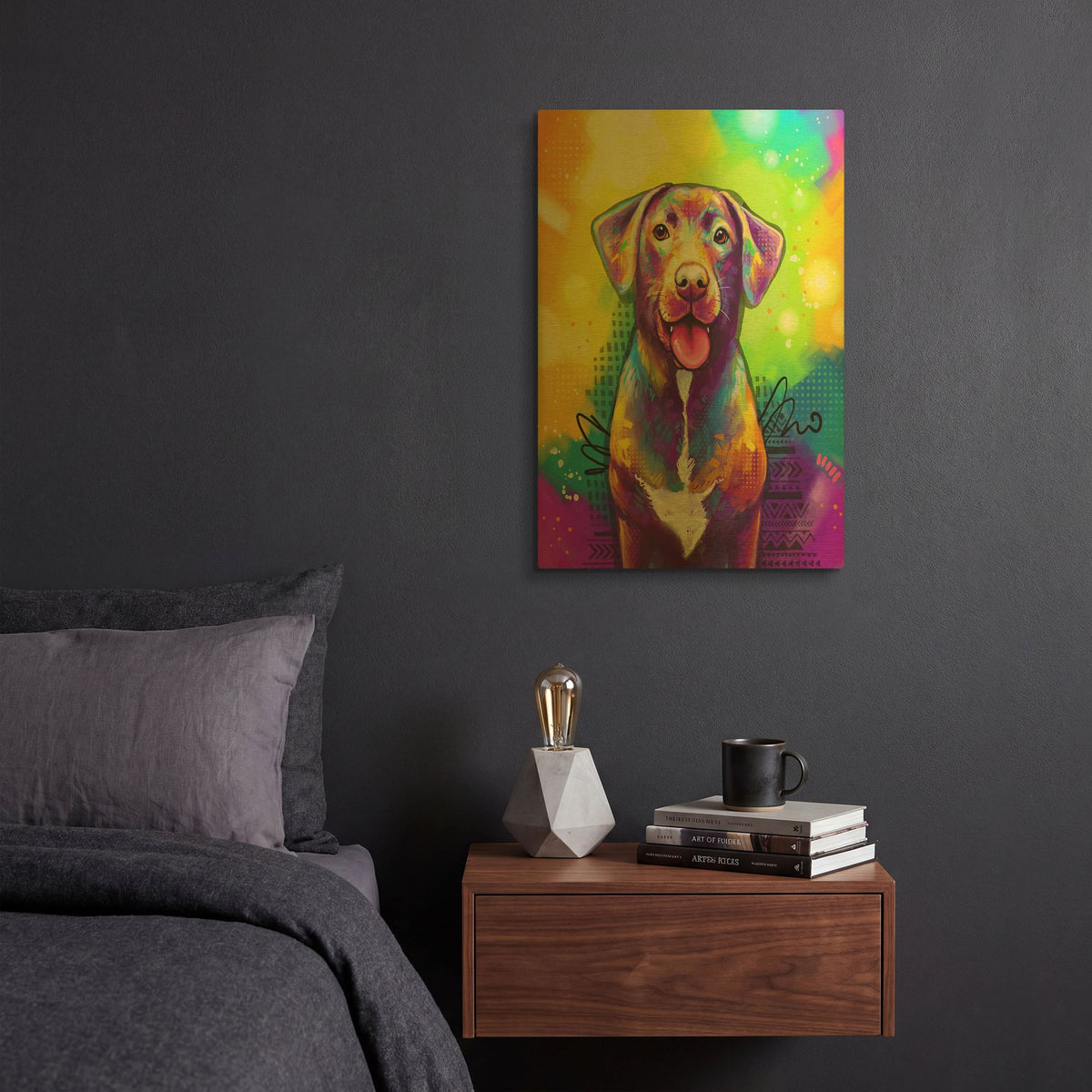 'Pop Art Labrador Retriever' By Furbaby Affiliates Gold Metal Wall Art