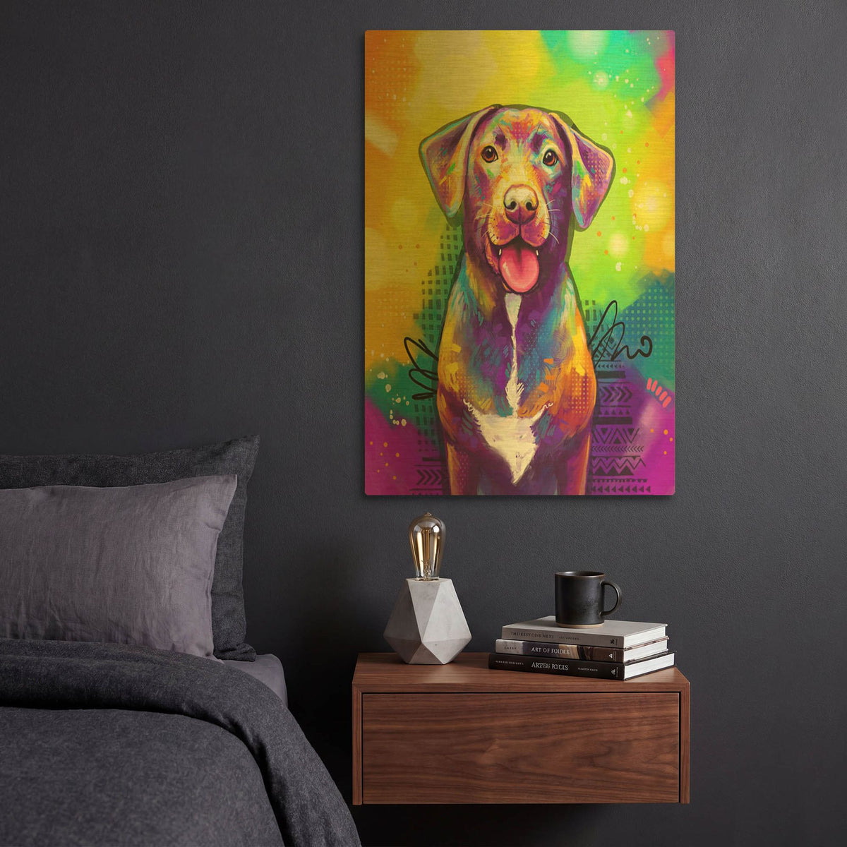 'Pop Art Labrador Retriever' By Furbaby Affiliates Gold Metal Wall Art