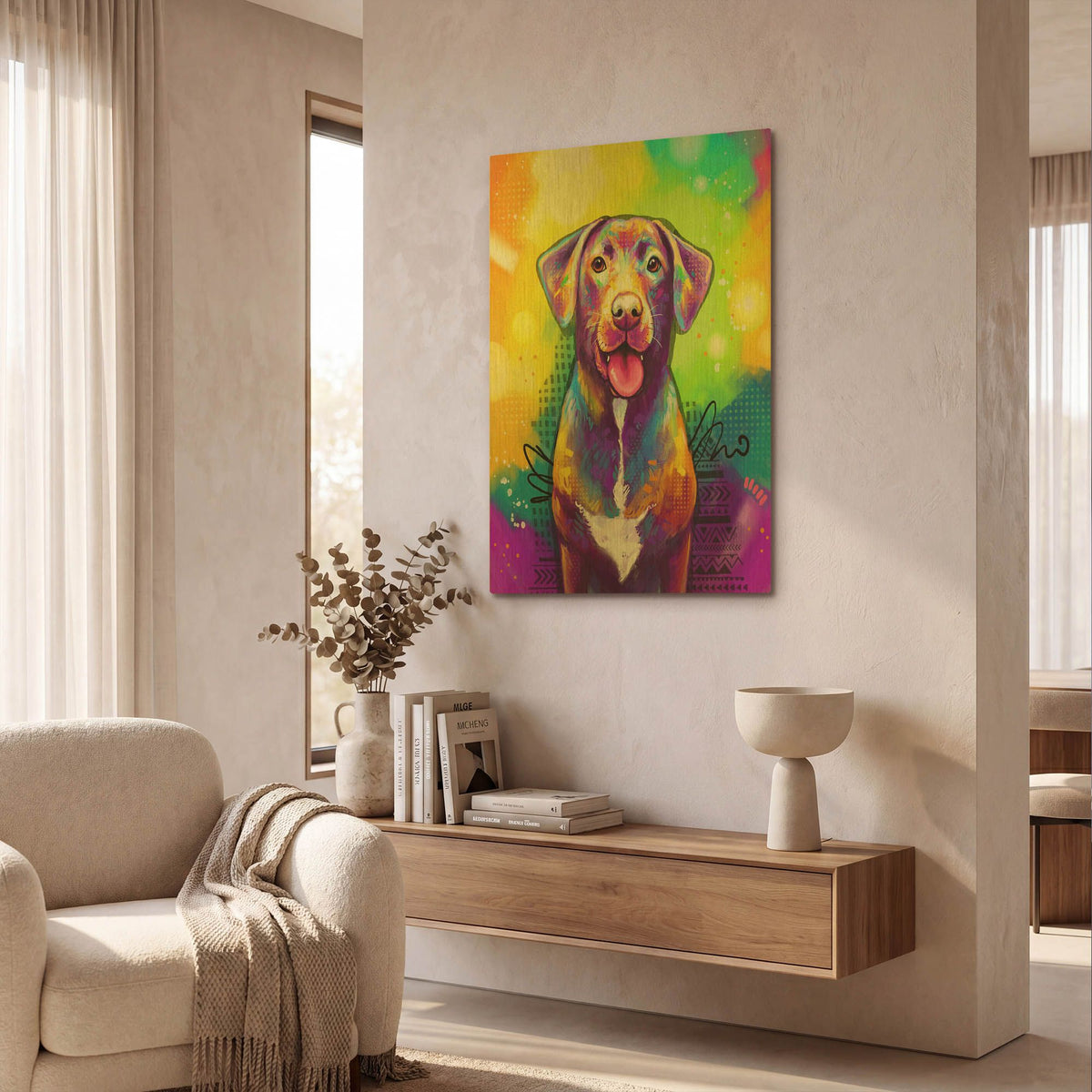'Pop Art Labrador Retriever' By Furbaby Affiliates Gold Metal Wall Art