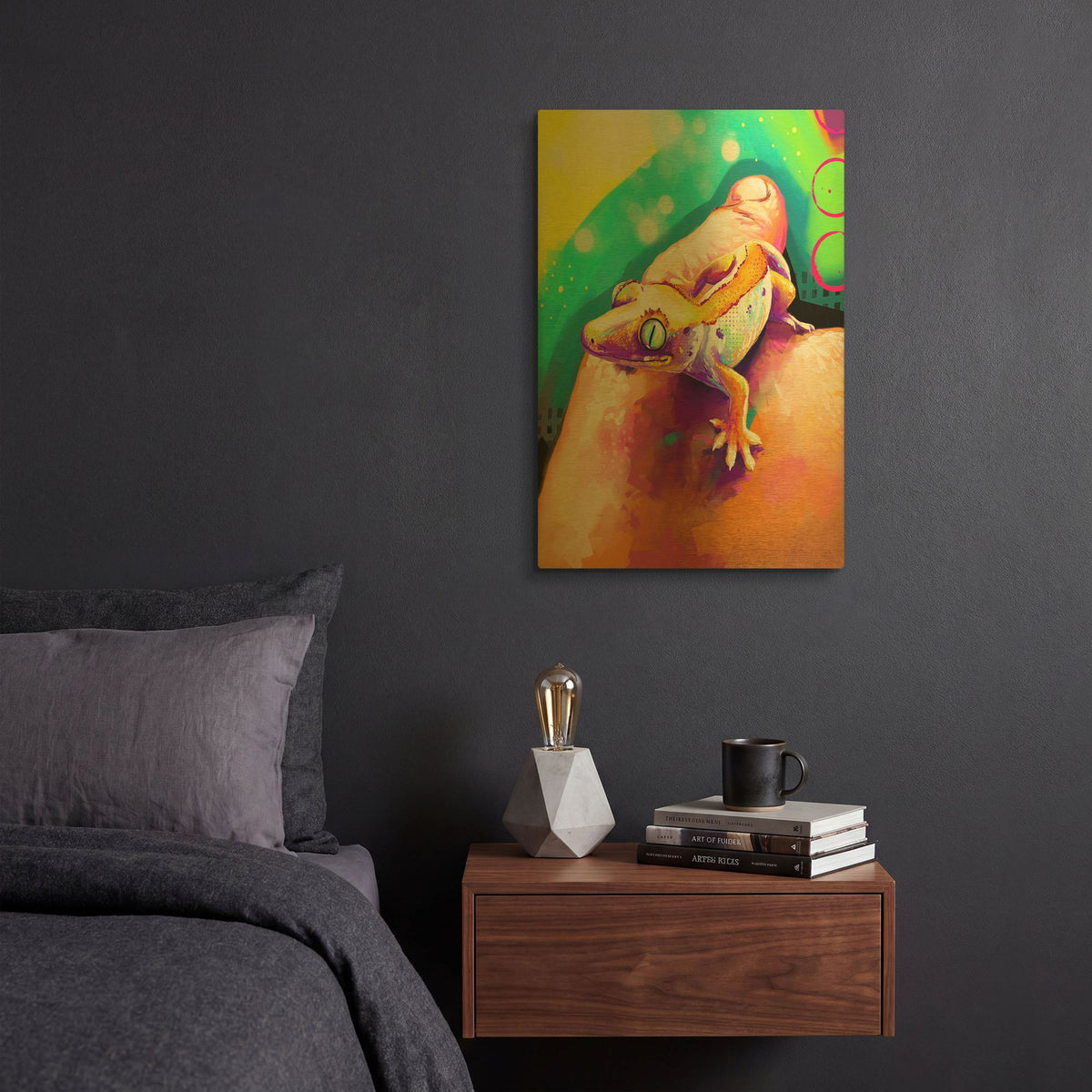 'Pop Art Lizard' By Furbaby Affiliates Gold Metal Wall Art