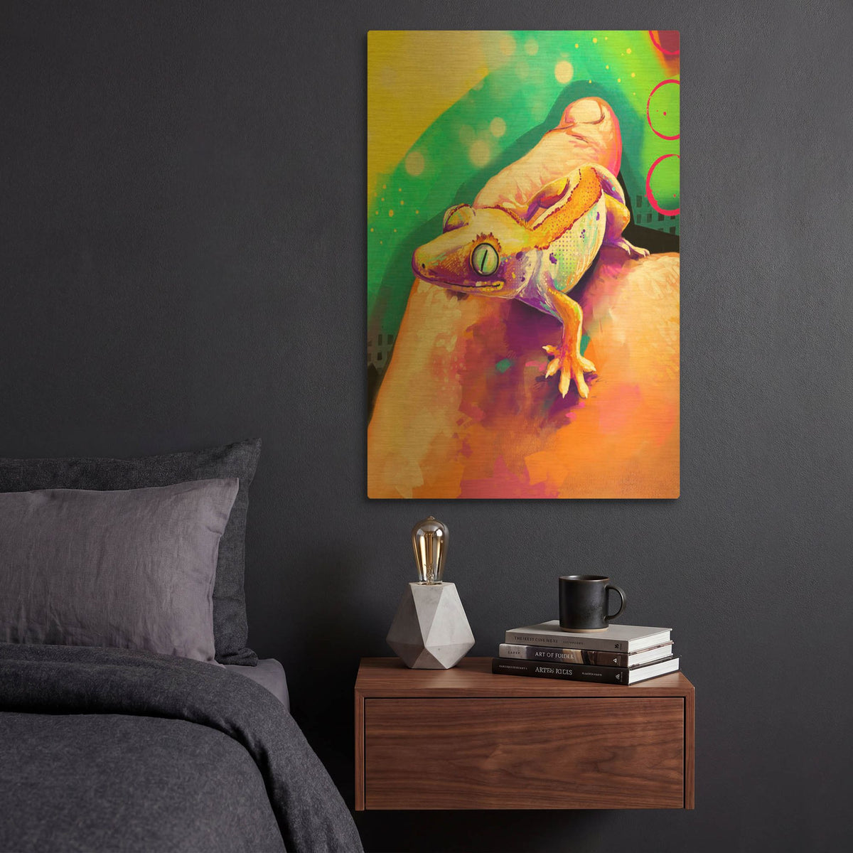 'Pop Art Lizard' By Furbaby Affiliates Gold Metal Wall Art