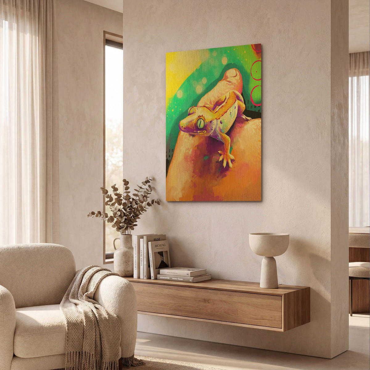 'Pop Art Lizard' By Furbaby Affiliates Gold Metal Wall Art