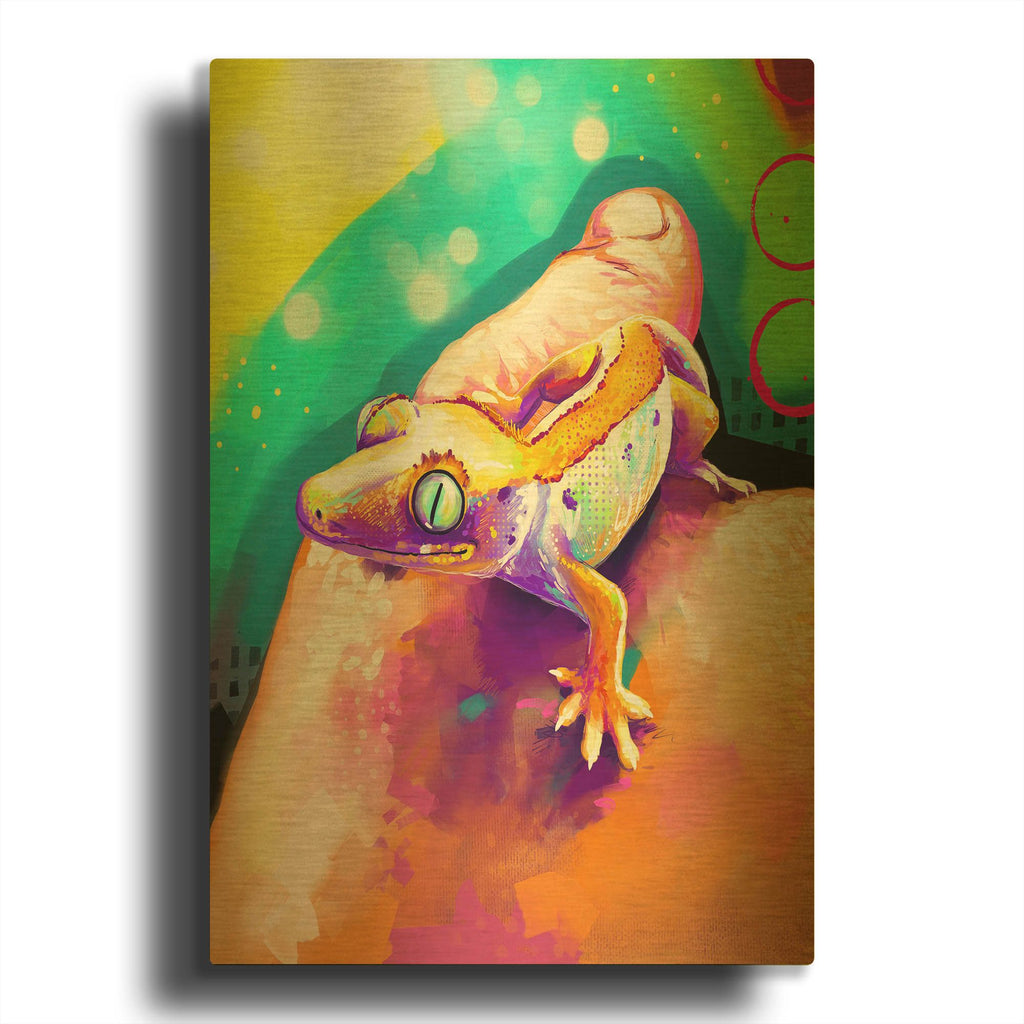 'Pop Art Lizard' By Furbaby Affiliates Gold Metal Wall Art