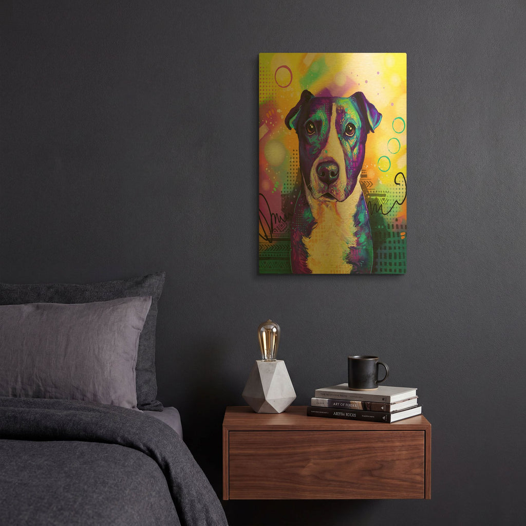 'Pop Art Pit Bull 2' By Furbaby Affiliates Gold Metal Wall Art