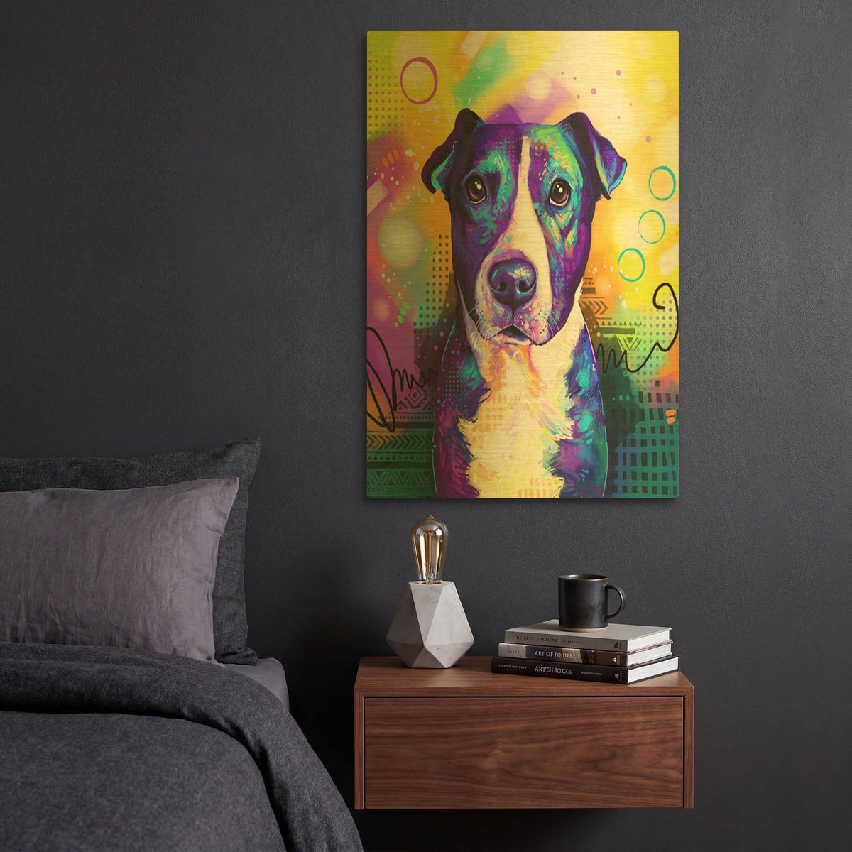 'Pop Art Pit Bull 2' By Furbaby Affiliates Gold Metal Wall Art
