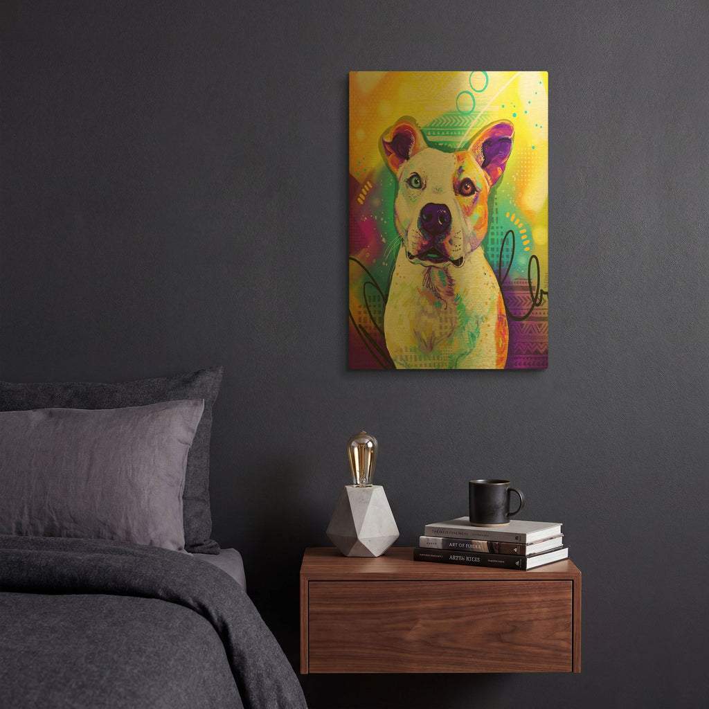 'Pop Art Pit Bull 3' By Furbaby Affiliates Gold Metal Wall Art