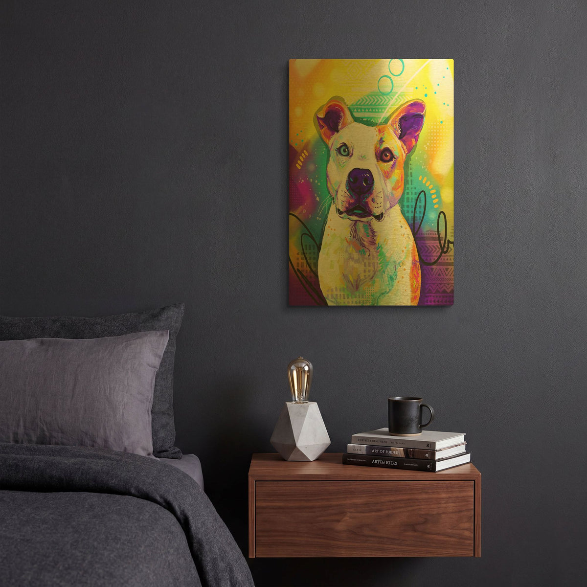 'Pop Art Pit Bull 3' By Furbaby Affiliates Gold Metal Wall Art