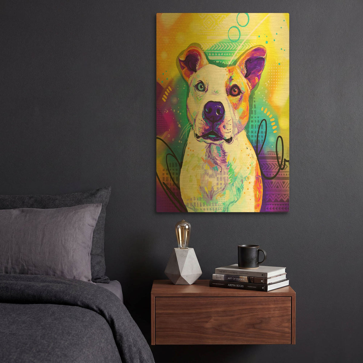 'Pop Art Pit Bull 3' By Furbaby Affiliates Gold Metal Wall Art