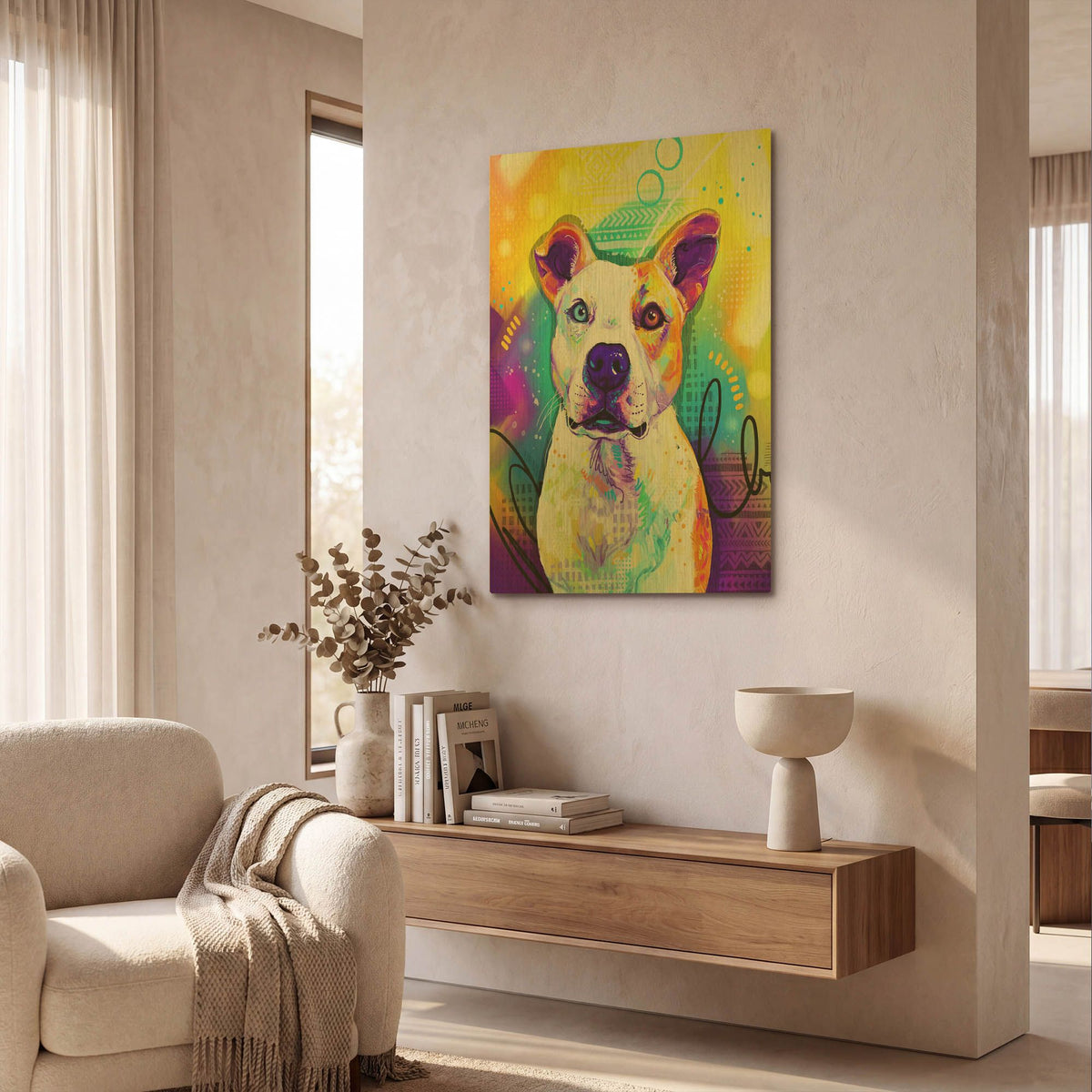 'Pop Art Pit Bull 3' By Furbaby Affiliates Gold Metal Wall Art