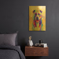 'Pop Art Pit Bull 4' By Furbaby Affiliates Gold Metal Wall Art