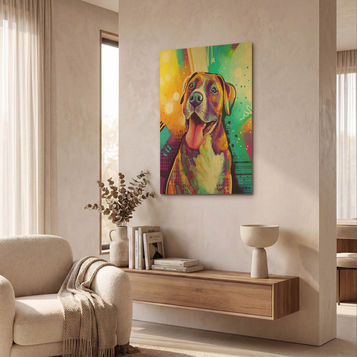 'Pop Art Pit Bull 5' By Furbaby Affiliates Gold Metal Wall Art