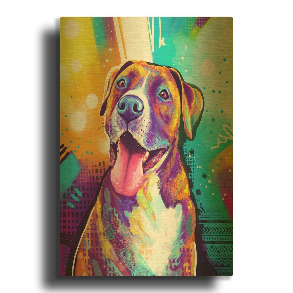 'Pop Art Pit Bull 5' By Furbaby Affiliates Gold Metal Wall Art
