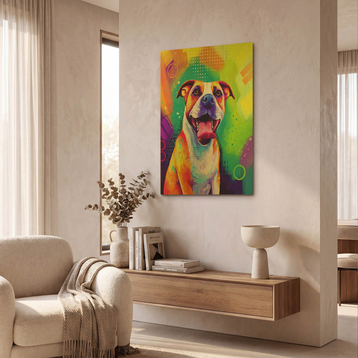 'Pop Art Pit Bull' By Furbaby Affiliates Gold Metal Wall Art
