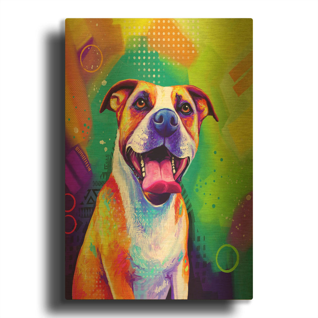 'Pop Art Pit Bull' By Furbaby Affiliates Gold Metal Wall Art