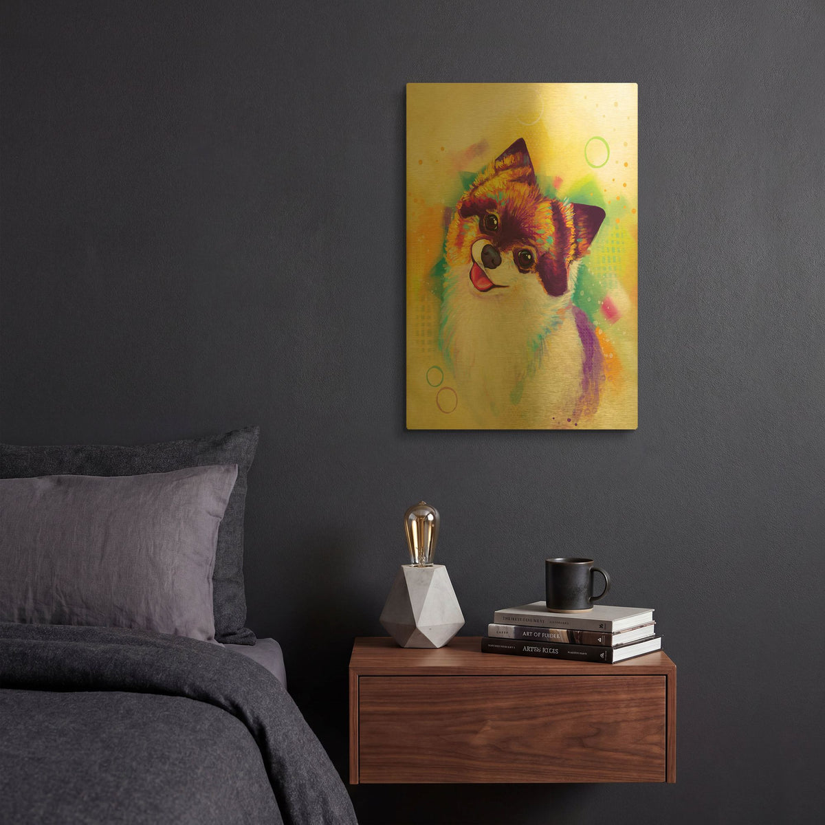 'Pop Art Pomeranian 2' By Furbaby Affiliates Gold Metal Wall Art