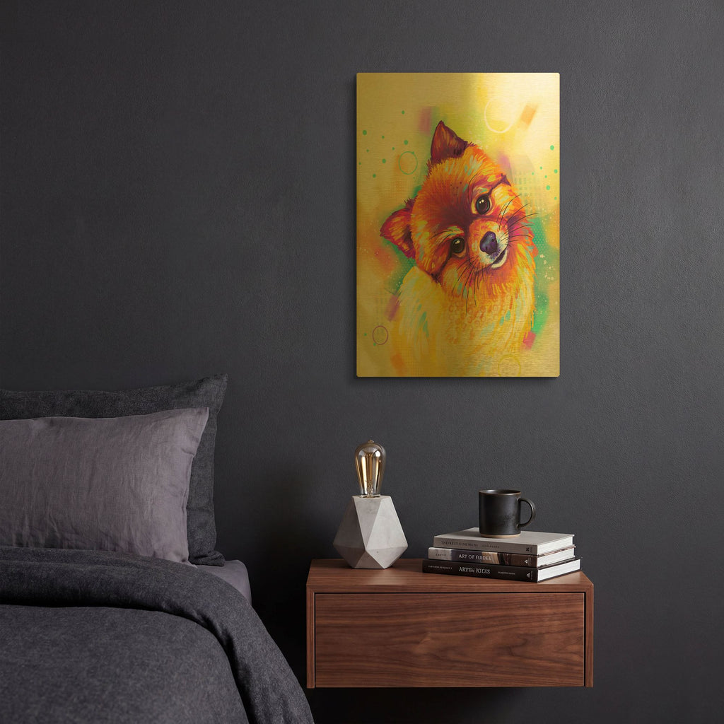 'Pop Art Pomeranian' By Furbaby Affiliates Gold Metal Wall Art
