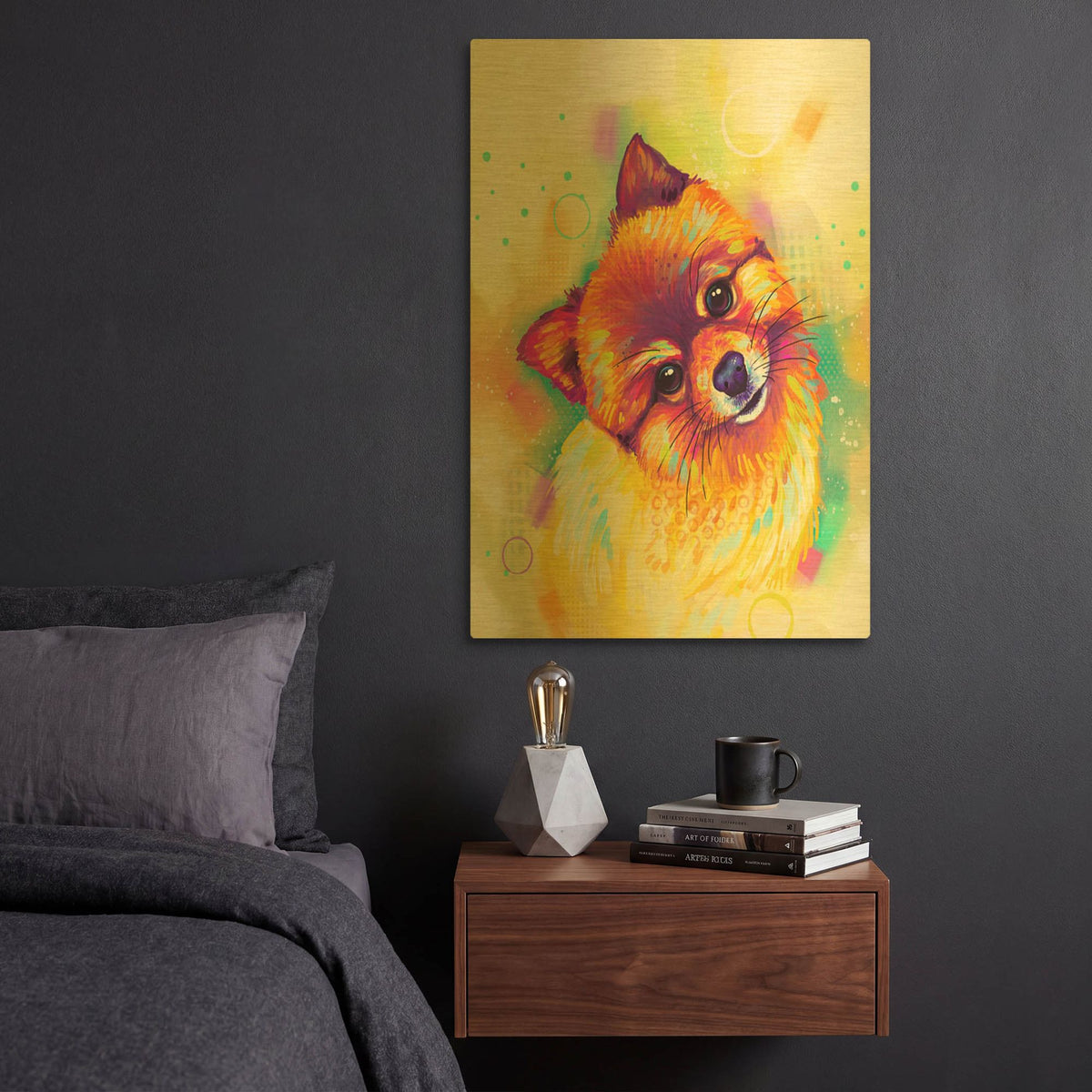 'Pop Art Pomeranian' By Furbaby Affiliates Gold Metal Wall Art
