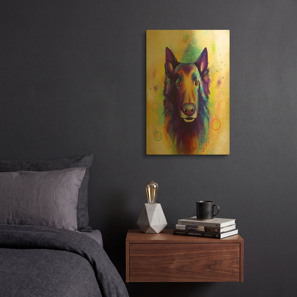 'Pop Art Rough Collie' By Furbaby Affiliates Gold Metal Wall Art