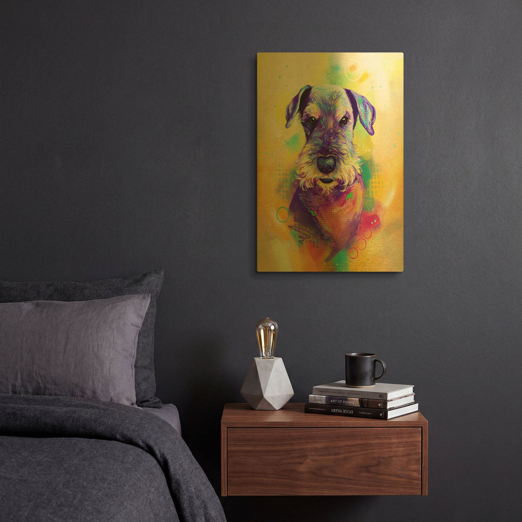 'Pop Art Schnauzer' By Furbaby Affiliates Gold Metal Wall Art