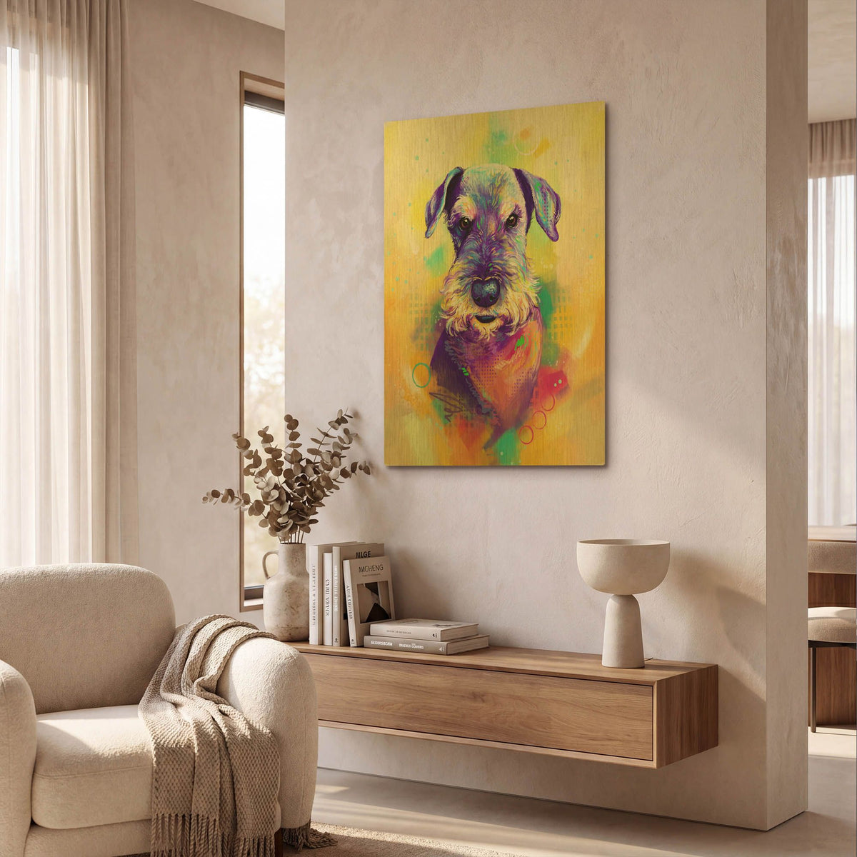 'Pop Art Schnauzer' By Furbaby Affiliates Gold Metal Wall Art