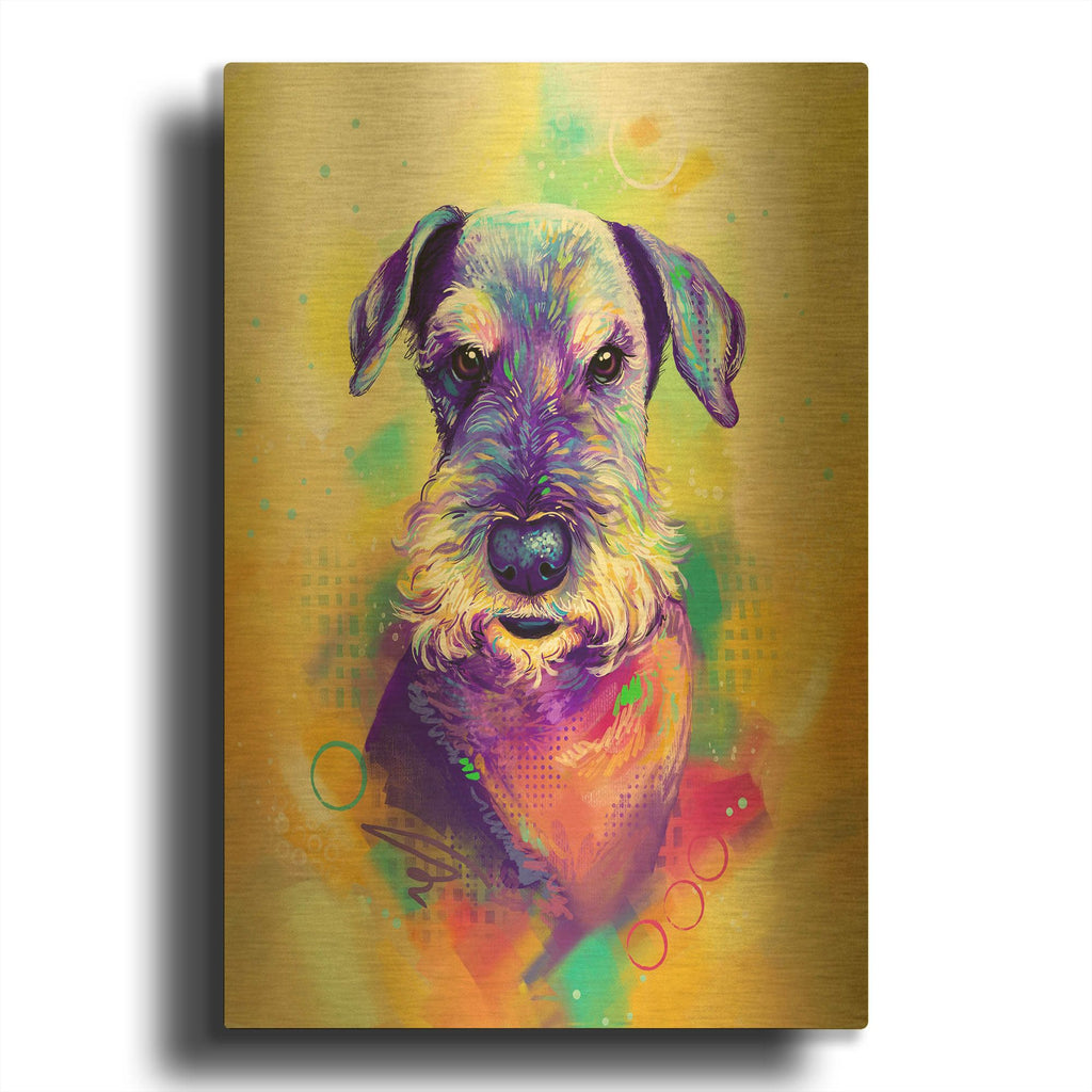 'Pop Art Schnauzer' By Furbaby Affiliates Gold Metal Wall Art