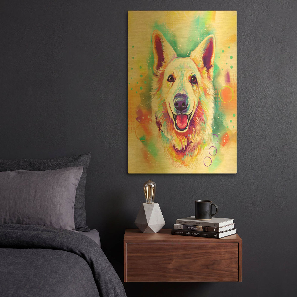 'Pop Art Swiss Shepherd' By Furbaby Affiliates Gold Metal Wall Art