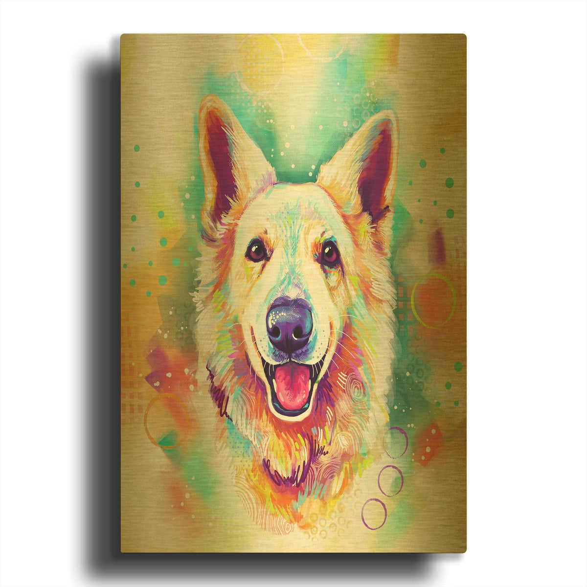 'Pop Art Swiss Shepherd' By Furbaby Affiliates Gold Metal Wall Art