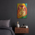 'Pop Art Tabby Cat 2' By Furbaby Affiliates Gold Metal Wall Art