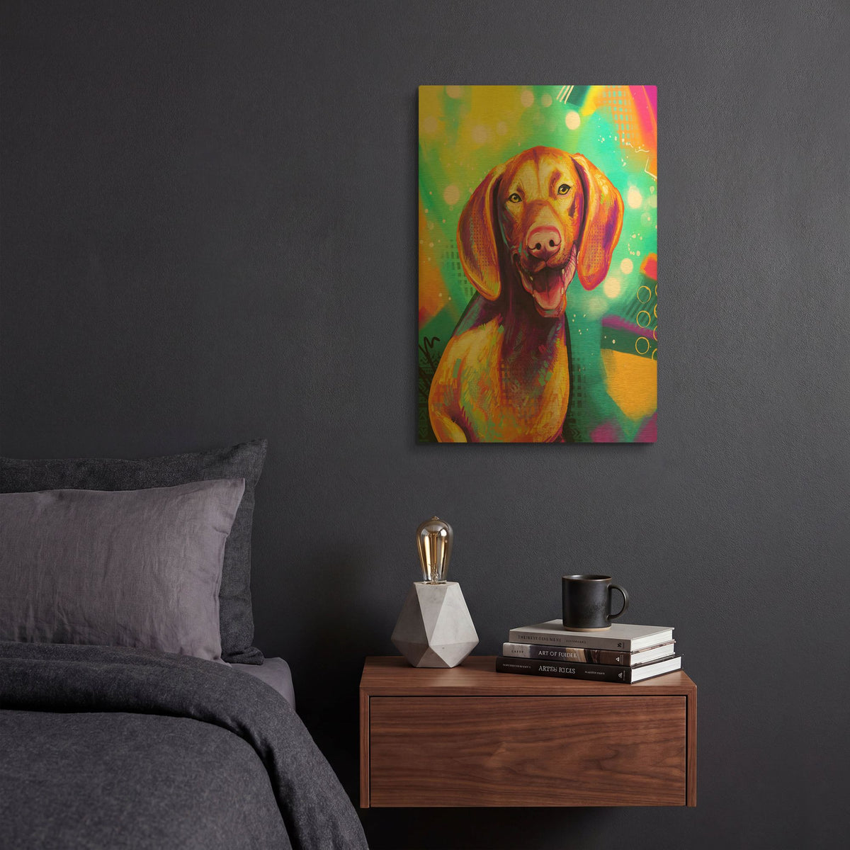 'Pop Art Vizsla' By Furbaby Affiliates Gold Metal Wall Art