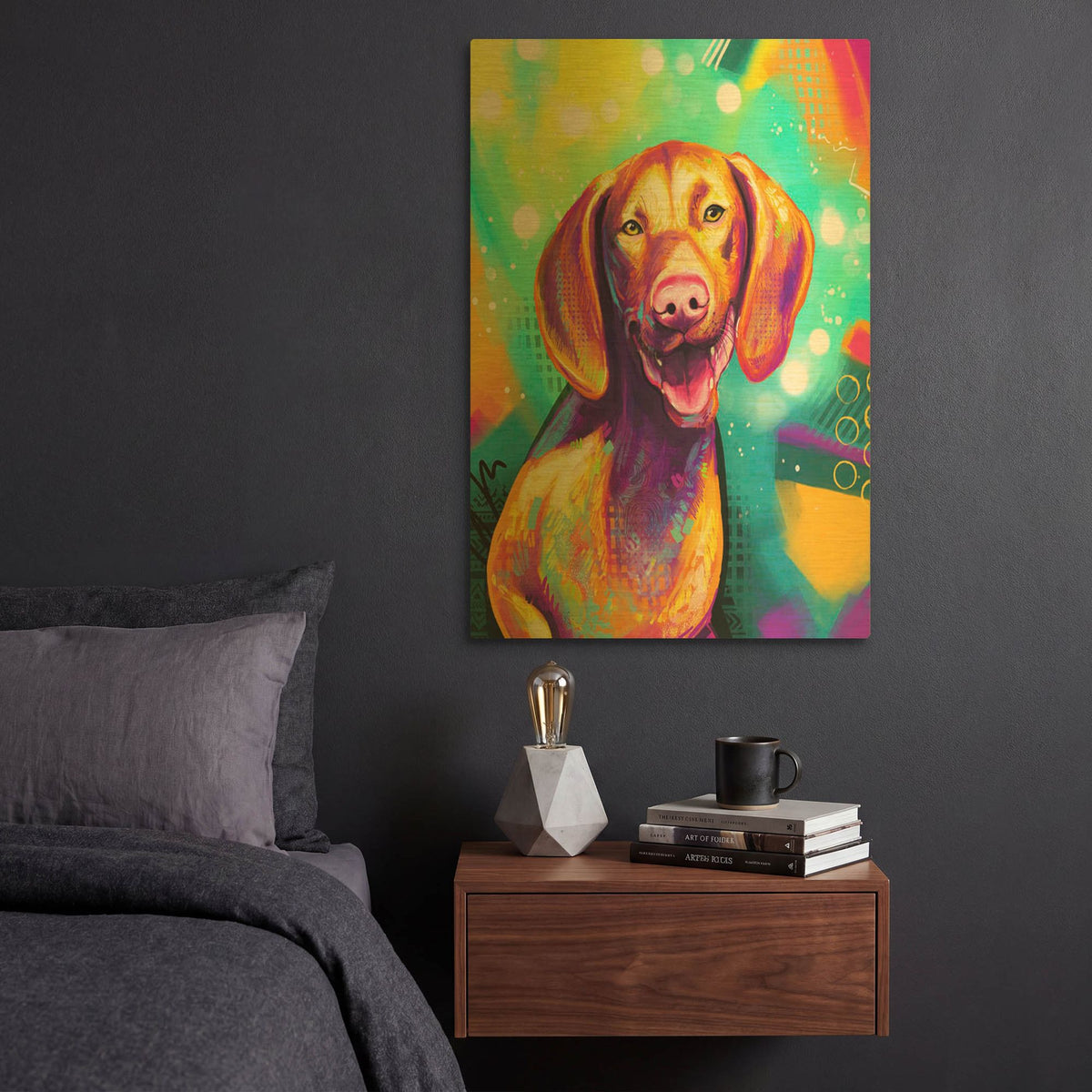 'Pop Art Vizsla' By Furbaby Affiliates Gold Metal Wall Art