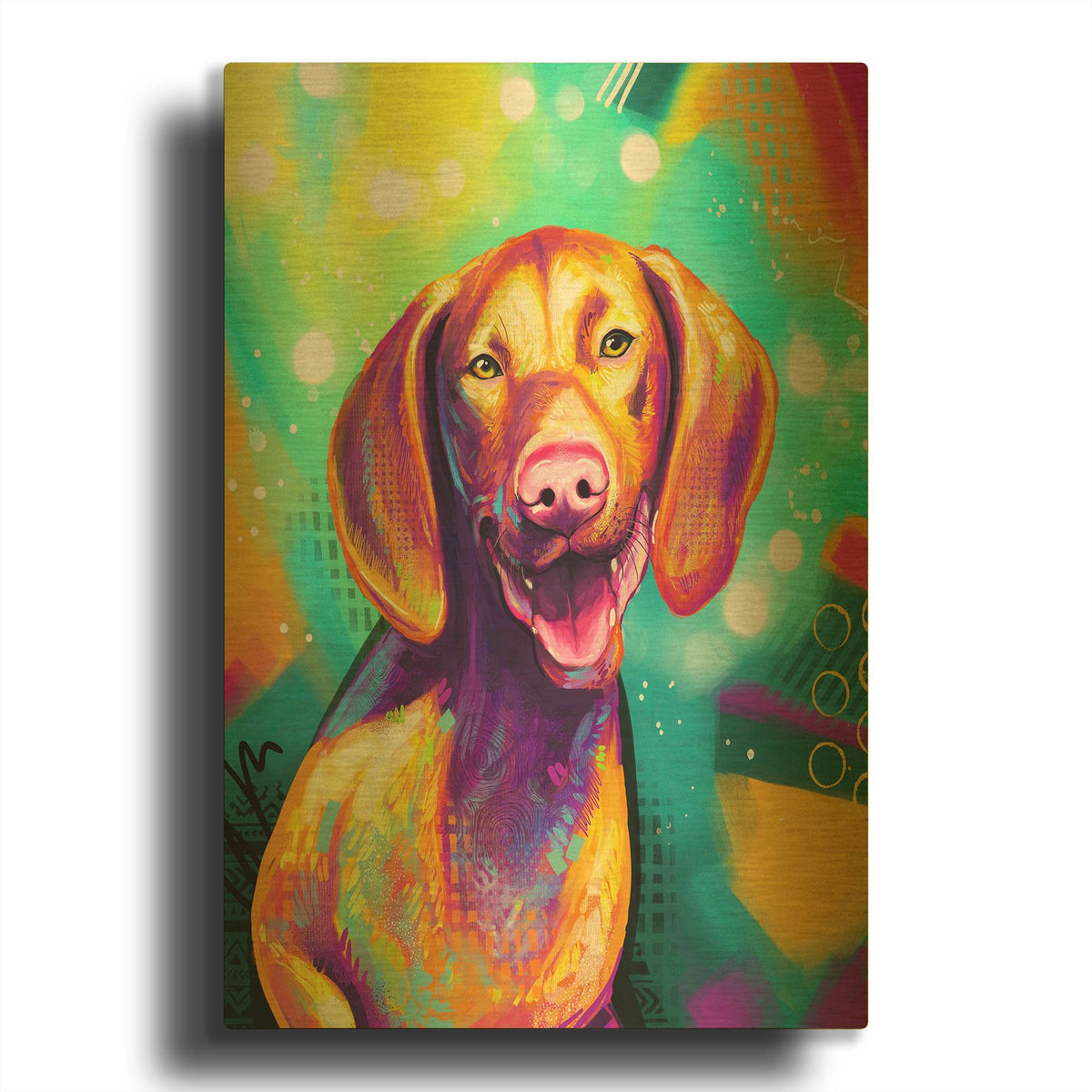'Pop Art Vizsla' By Furbaby Affiliates Gold Metal Wall Art