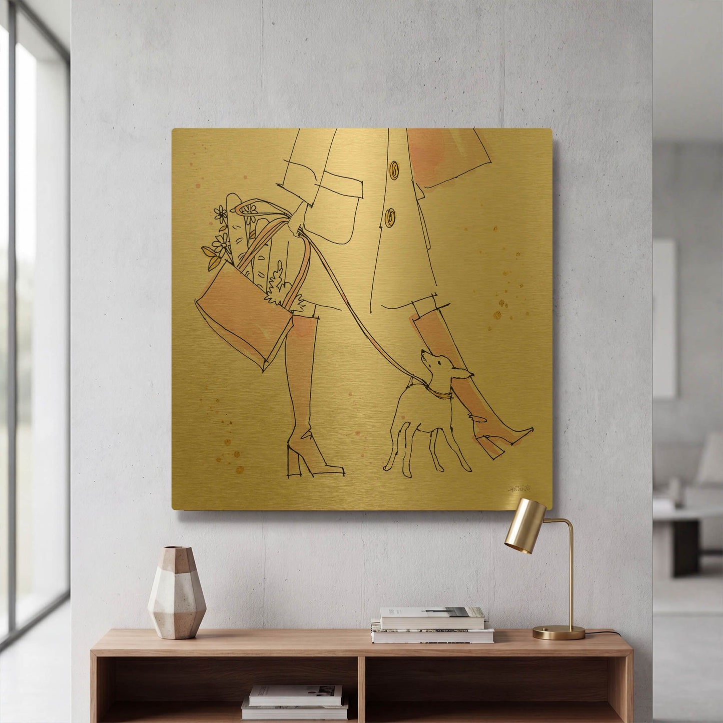 'Fashion Feet I' By Anne Tavoletti Gold Metal Wall Art