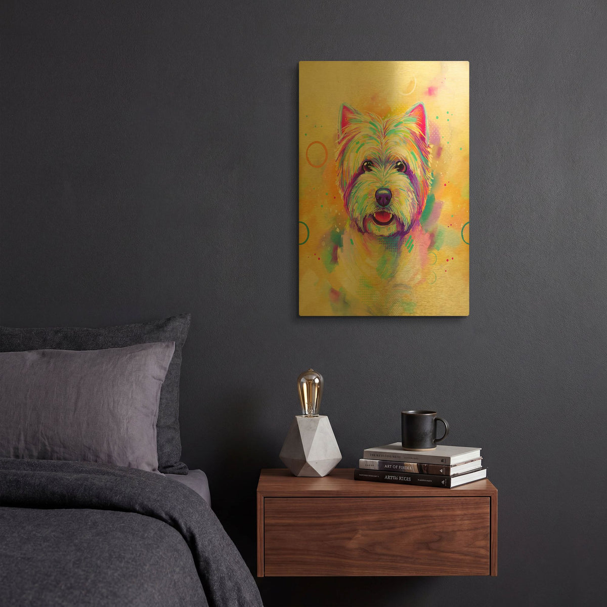 'Pop Art West Highland Terrier' By Furbaby Affiliates Gold Metal Wall Art