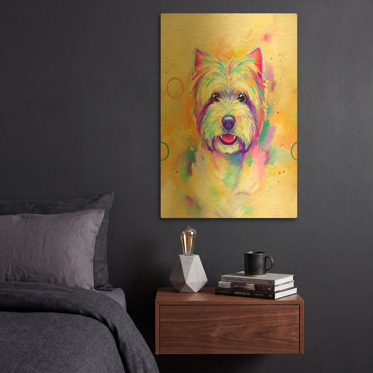 'Pop Art West Highland Terrier' By Furbaby Affiliates Gold Metal Wall Art