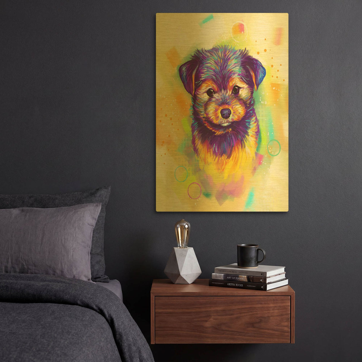 'Pop Art Yorkshire Terrier' By Furbaby Affiliates Gold Metal Wall Art
