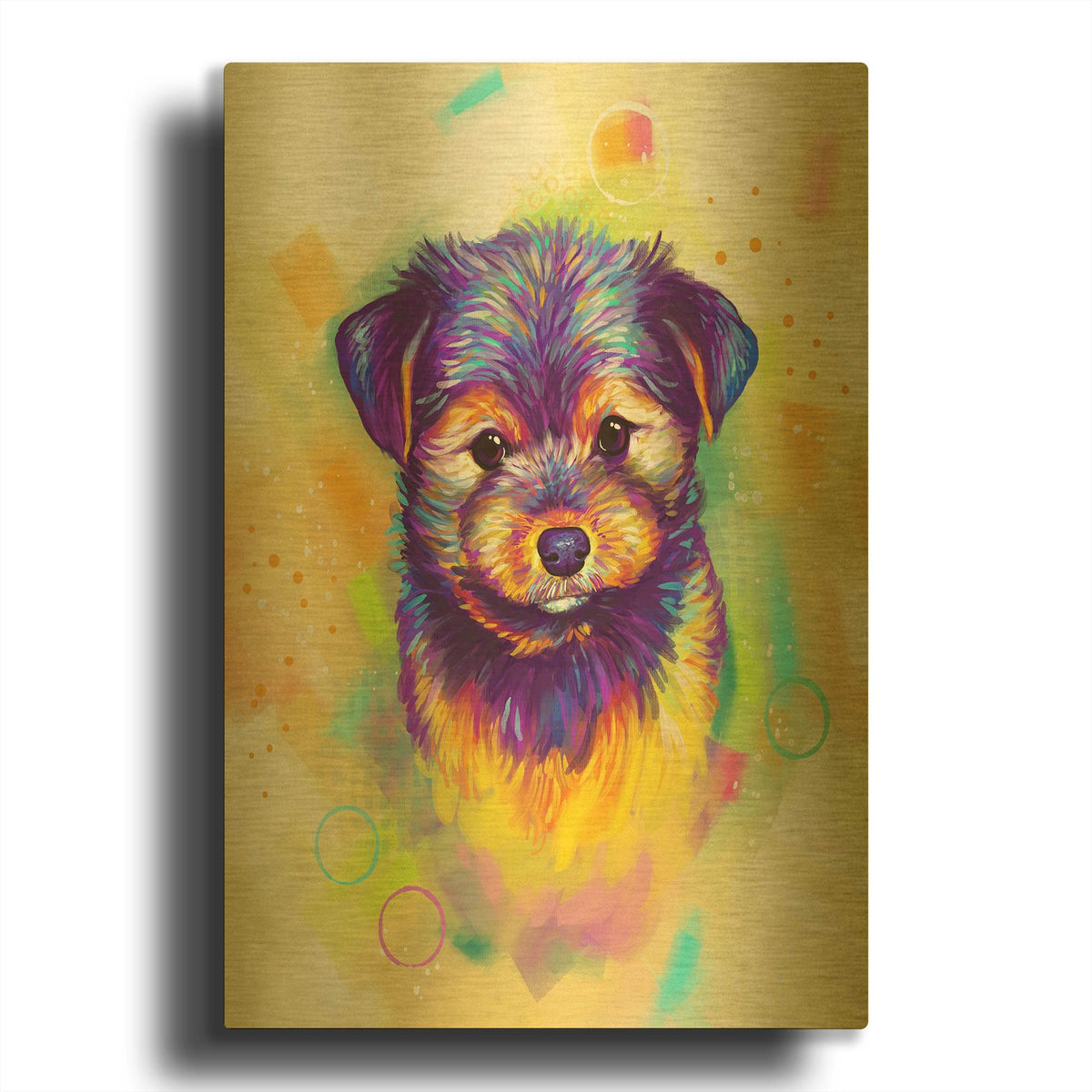 'Pop Art Yorkshire Terrier' By Furbaby Affiliates Gold Metal Wall Art
