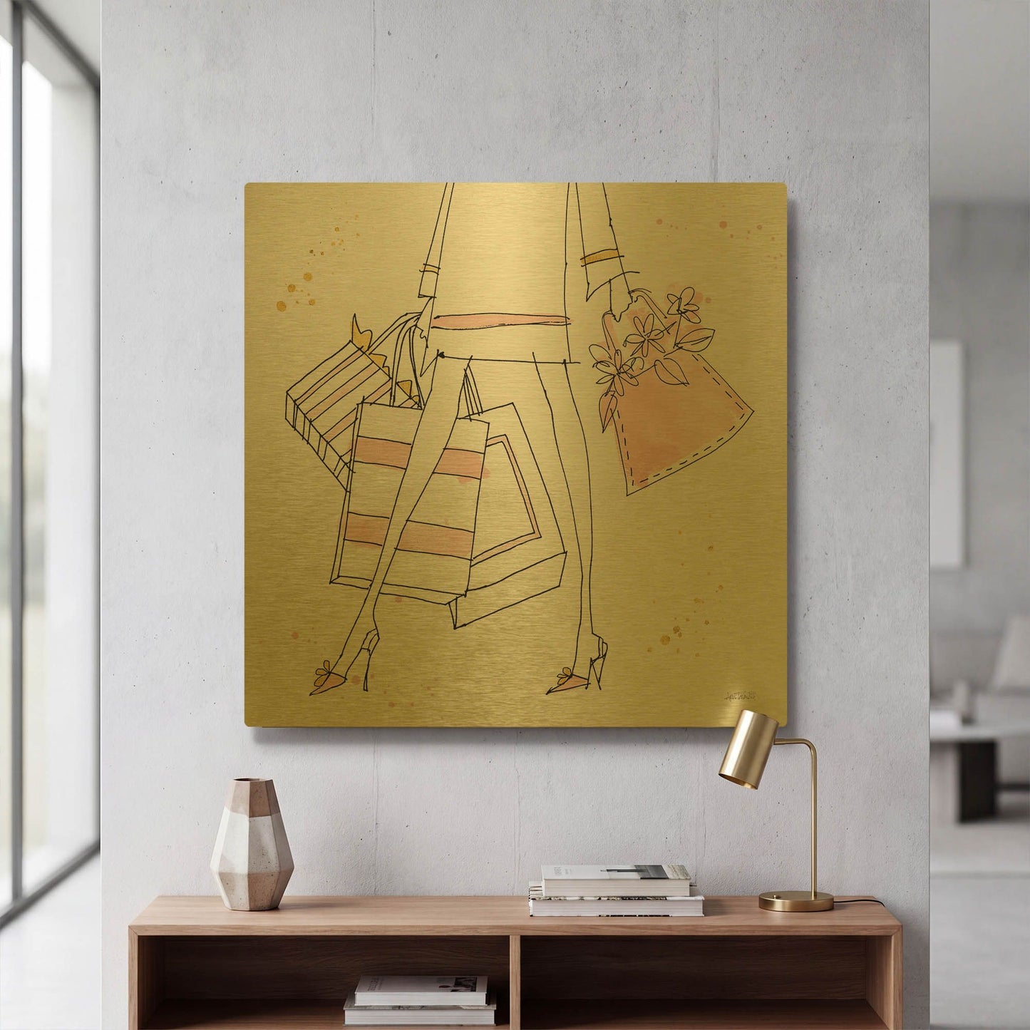 'Fashion Feet II' By Anne Tavoletti Gold Metal Wall Art
